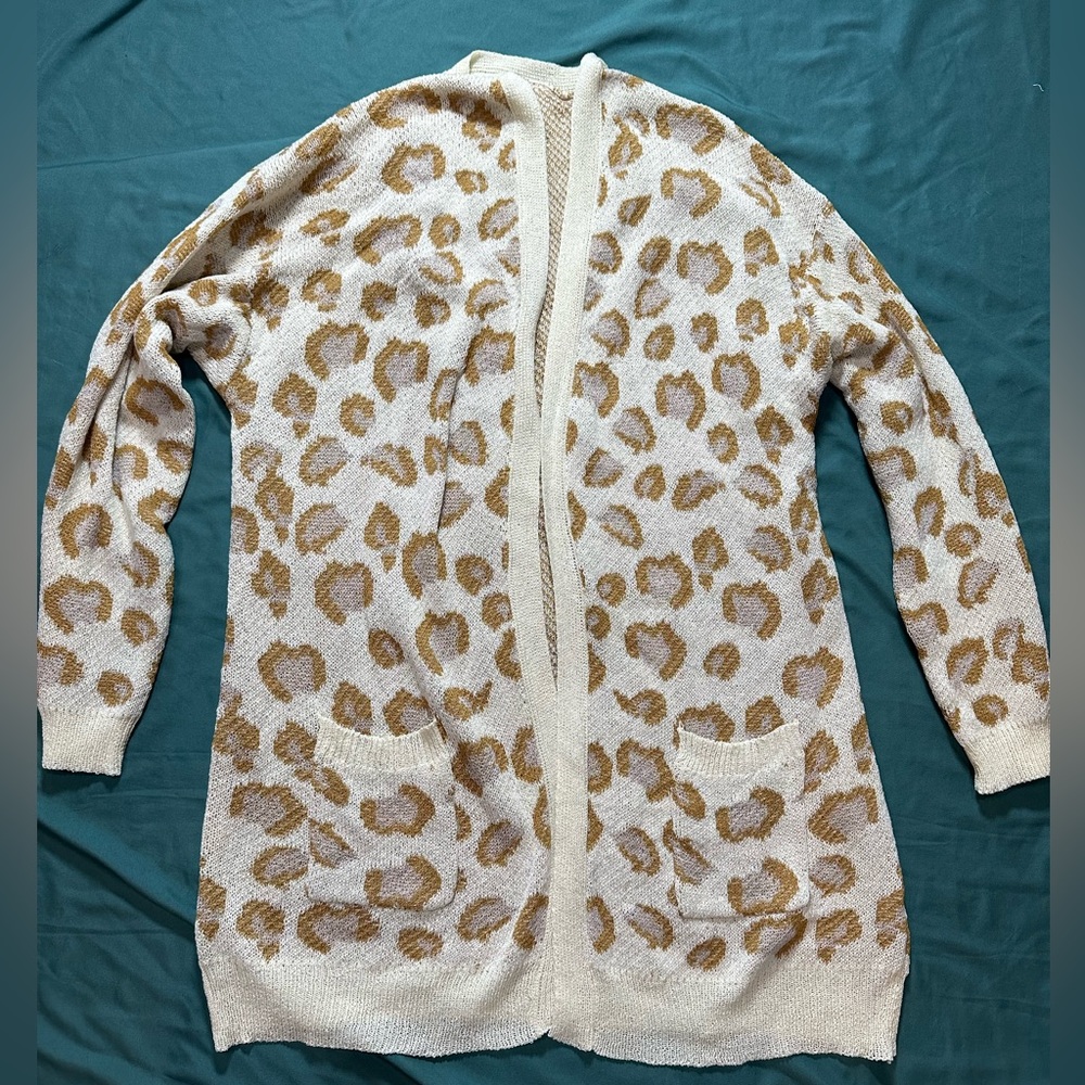 HAYDEN Animal Print Open Front Cardigan, Sz 1XL/2XL